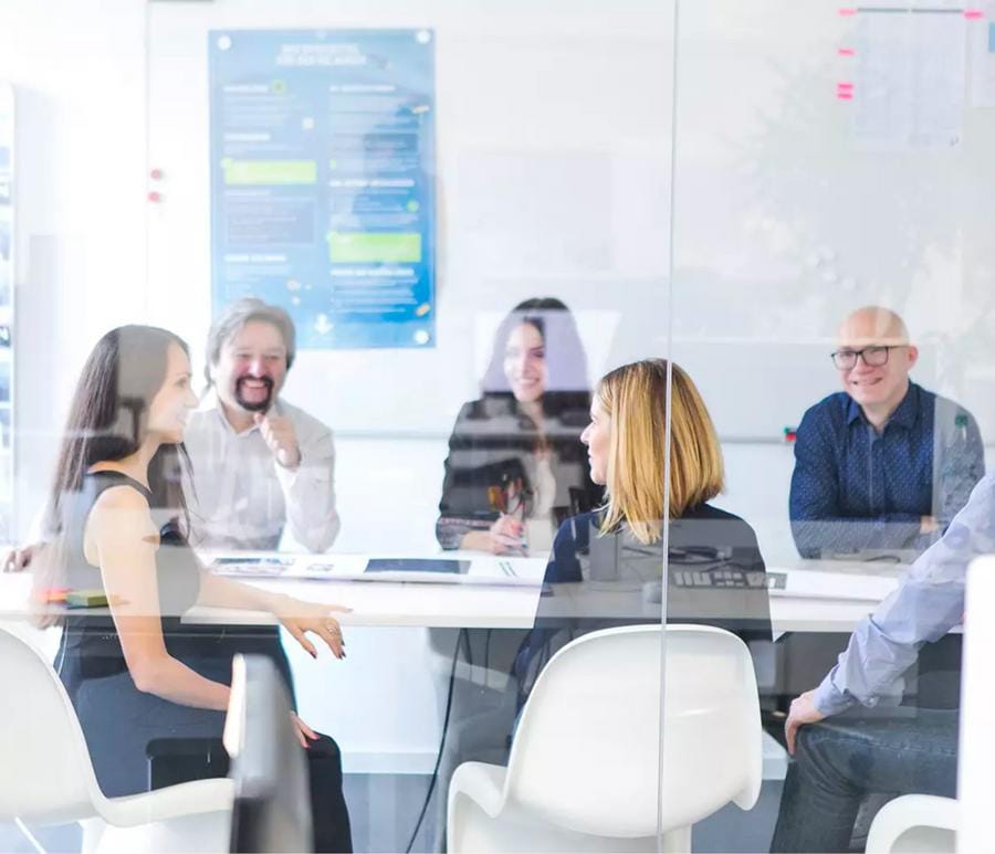 People sitting in a meeting